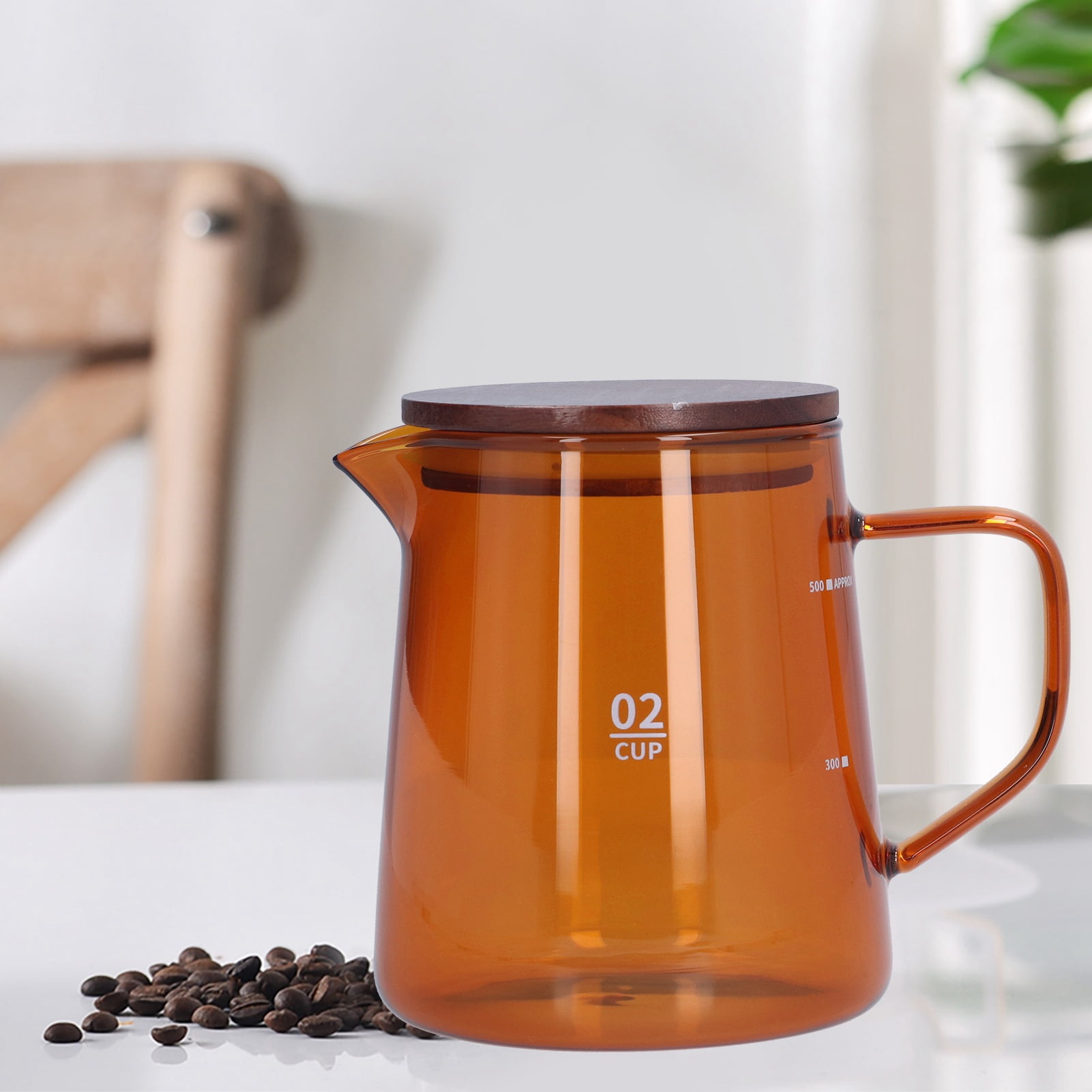 Elegant Borosilicate Glass Frothing Pitcher, Hand Blown Glass Classic Clear Glass Microwave Safe Electric Ceramic Stove Compatible, 500Ml