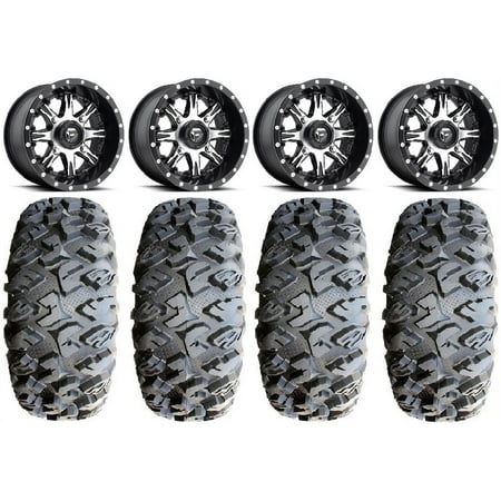 Fuel Nutz Black 14 Wheels 32 MotoClaw Tires Yamaha Viking Wolverine YXZ1000R