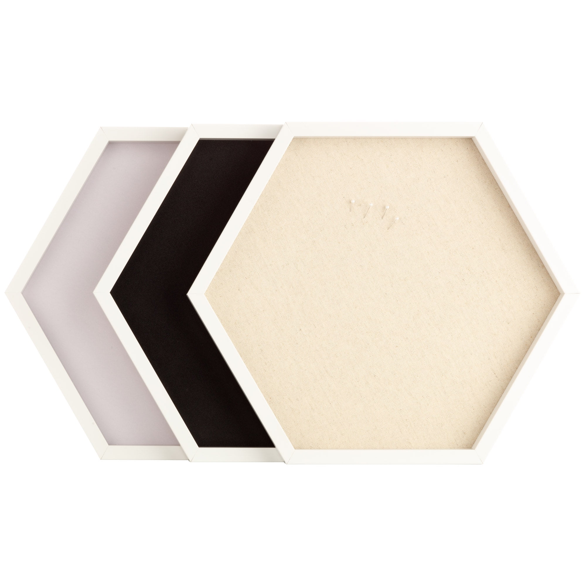 Galley Solutions White Hexagon Dry Erase, Chalkboard and Pinboard 3