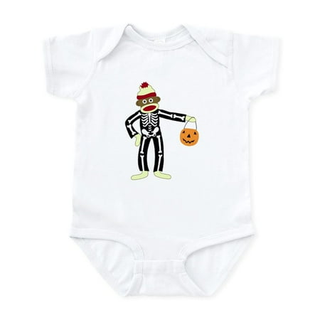 

CafePress - Sock Monkey Halloween Skeleton Infant Bodysuit - Baby Light Bodysuit Size Newborn - 24 Months
