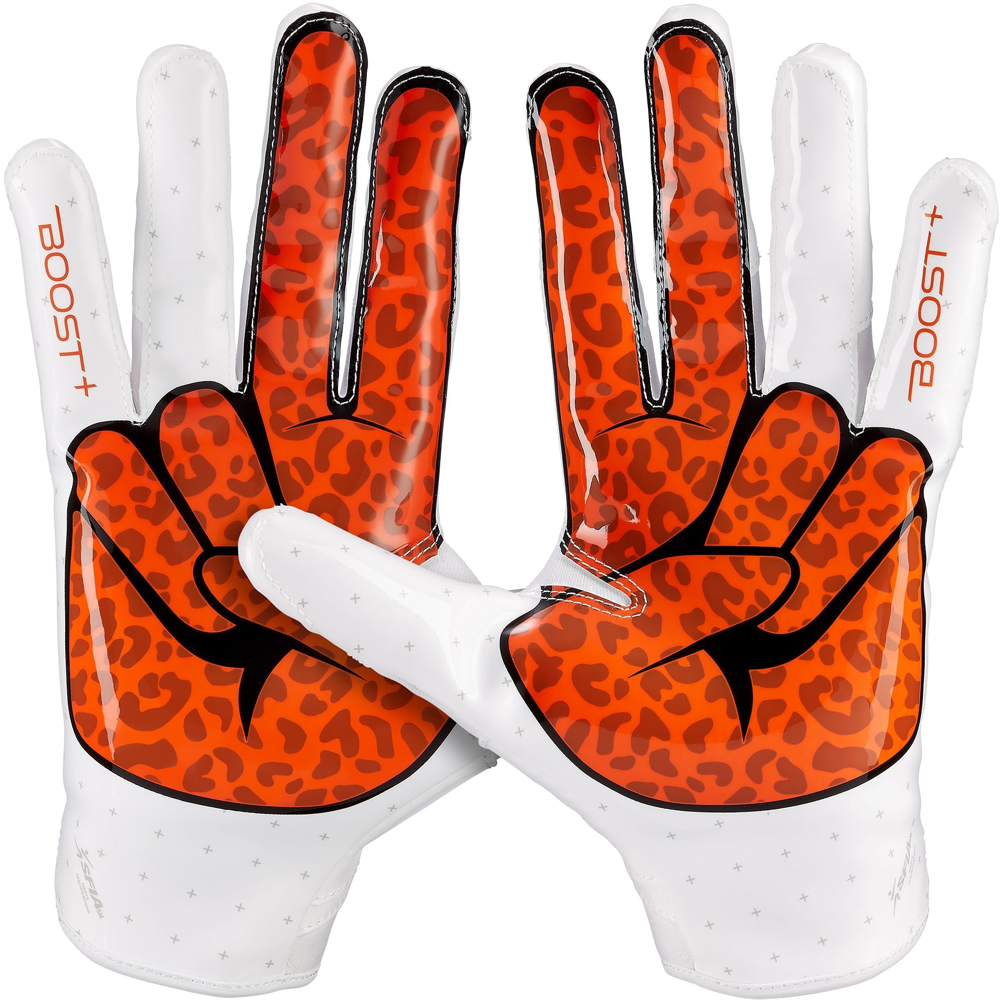 Grip Boost Peace Stealth 6 Boost Plus Football Gloves - White/Orange