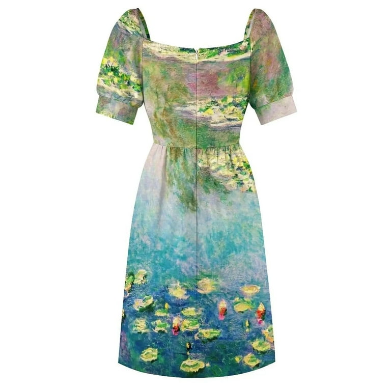 Le jardin d'eau de Giverny | "Claude Monet's Water Garden" Dress women's  evening dresses prom clothes loose summer dress - Walmart.com