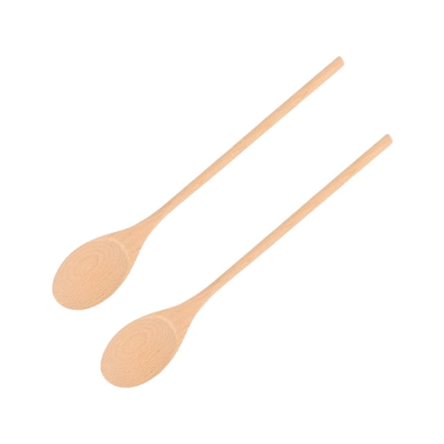 Cuchara de madera de mango largo cuchara ovalada utensilios de cocina cuchara de cocina 2 piezas