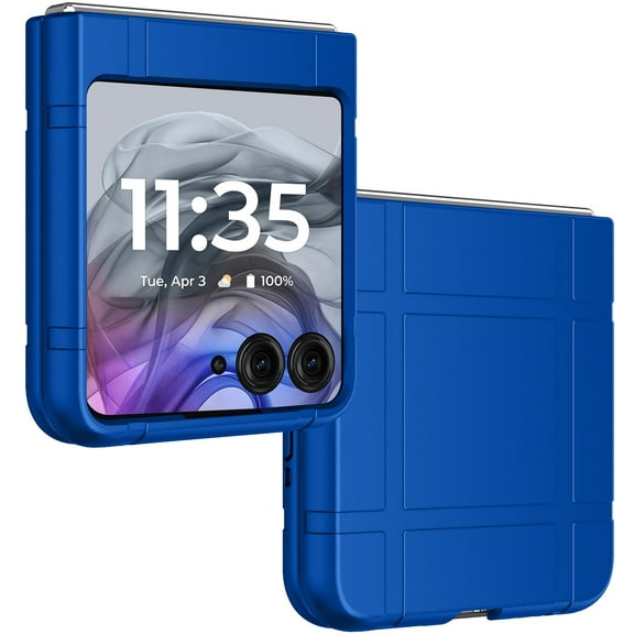 Case for Motorola RAZR (2024), Nakedcellphone Slim Hard Shell Protector Cover [Anti-Fingerprint, Texture Grip] - Cobalt Blue