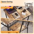 thumbnail image 4 of QinaQin Juego de comedor rústico de 3 piezas, mesa de metal y madera con 2 sillas tapizadas, ideal para espacios pequeños o departamentos, 4 of 8