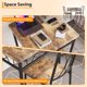 thumbnail image 4 of QinaQin Juego de comedor rústico de 3 piezas, mesa de metal y madera con 2 sillas tapizadas, ideal para espacios pequeños o departamentos, 4 of 8