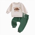 thumbnail image 4 of Xudanell Boy Clothes Winter Baby Boy Outfits Letter Embroidered Long Sleeve Sweatshirt Solid Color Sweatpants Warm Set, 4 of 4