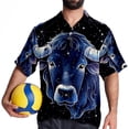 thumbnail image 4 of Taurus Constellation Men's Casual Hawaiian Shirts, Printed Button Down Short Sleeve Summer Beach Tops with Spread Collar - Unisex, 4 of 6
