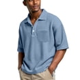 thumbnail image 2 of Fabrcox S-4XL Mens Waffle Polo Shirts Lapel Collar Button Up Mens Short Sleeve Shirts Big and Tall Running Sports Mens Golf Shirts, 2 of 8