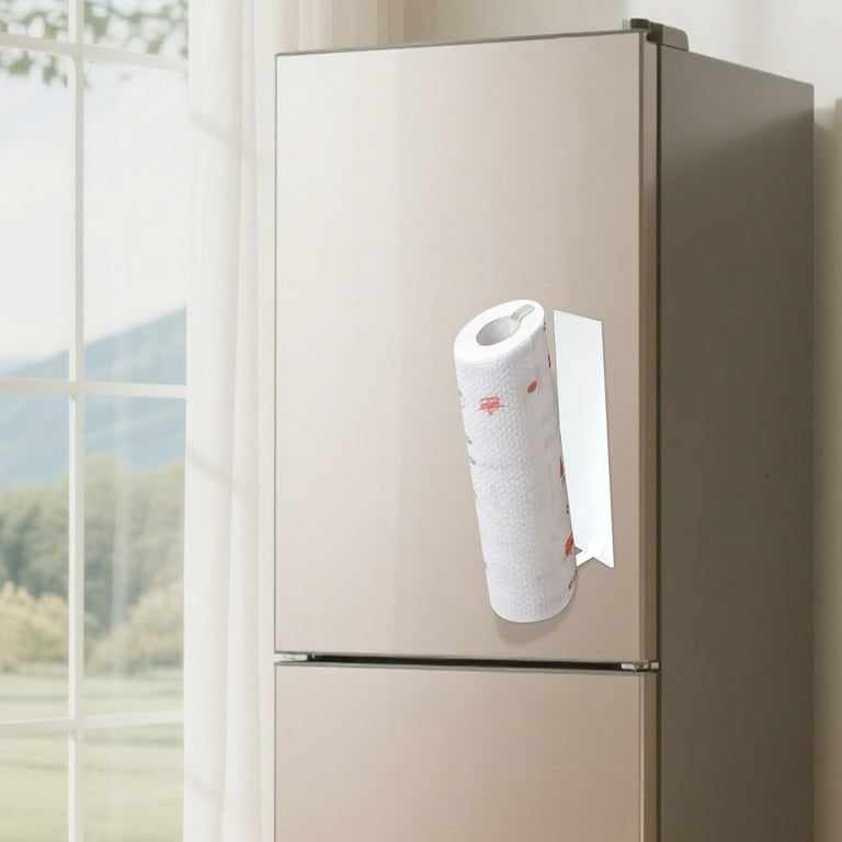 Fmxomd Magnetic Paper Towel Holder, White Towel Bar Rack for