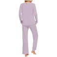 thumbnail image 5 of Posijego Women's Fall Pajama Sets 2 Piece Soft Long Sleeve PJs Top Sleepwear Pants with Pockets Loungewear, 5 of 6