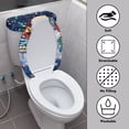 thumbnail image 3 of HELLHERO Christmas Train Pattern Comfortable and Practical for Hotel Home, Soft Polyester Fabric Toilet Seat Covers Set, Elastic Edge, Elastic Bottom, 3 of 8