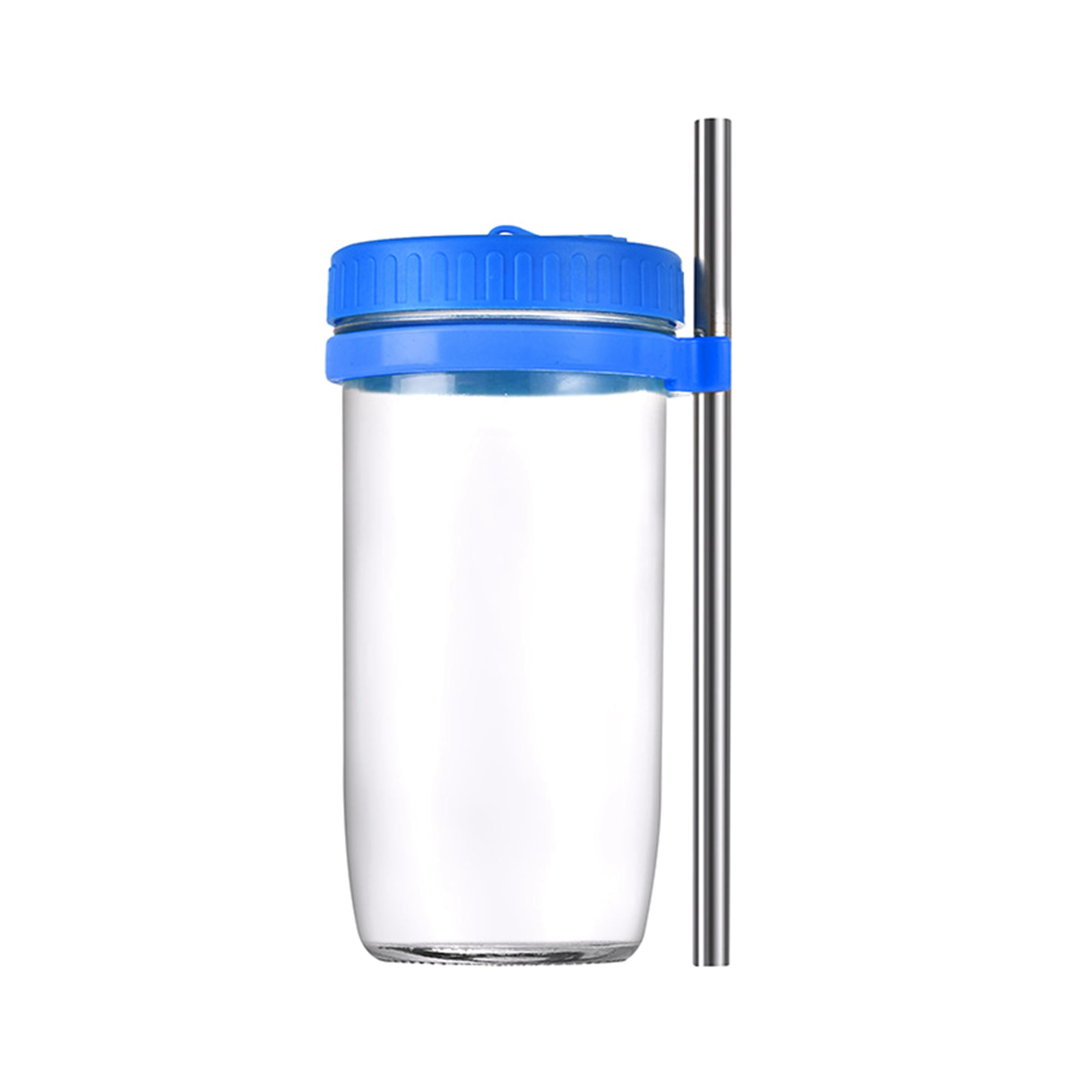 Nituyy Glass Water Tumblers Reusable Kitchen Juice Cup with Straw and
