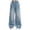 z260410-B-Light Blue, variant on XEGLSBU Girls Jeans Size 14 Adjustable Waist Girls Fashion Cute Personality Pants Elastic Waist Wide Leg Jeans Casual Demin Pants with Pockets Blue Size 11-12 Years