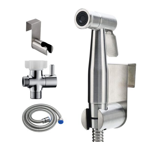 Purrfectzone Rociador De Bidé De Lujo Para Inodoro Con Presión De Agua Ajustable Kit De Rociador De Bidé De Mano Juego De Rociador De Bidé Para Inodoro Fácil De Instalar Rociador De Pañales De Tela Pa