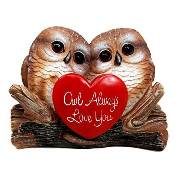 Atlantic Collectibles Romantic Owl Couple Love Birds Decorative Figurine 5.25" Tall
