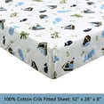 thumbnail image 6 of Ocean Blue Whale Ships Sail Monkey Island 3 Piece White Cotton Toddler Sheet Set, 6 of 7