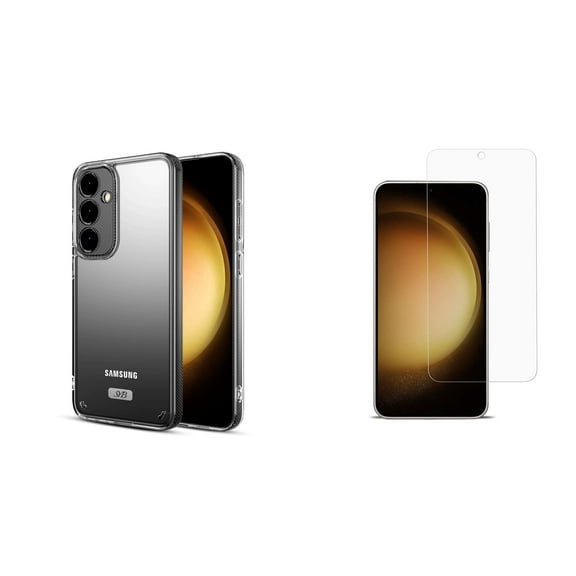 SYB Case for Samsung Galaxy S24 with Tempered Glass Screen Protector, Ultra Transparent Impact Resistant Sturdy Protection Slim Cover (Crystal Clear)