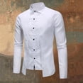 thumbnail image 2 of RUTAYY Men's Shirts Double Placket Long Sleeve Casual Layered Tops Comfortable Solid Color Turndown Collar Button Down Travel Vacation Blouse, 2 of 4