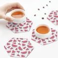 thumbnail image 6 of Bingfone Vintage Watermelon Leather Drinks Coasters with Set of 6,Suitable for Home Kitchen,Coffee Cup Coasters Home Gift, 6 of 7