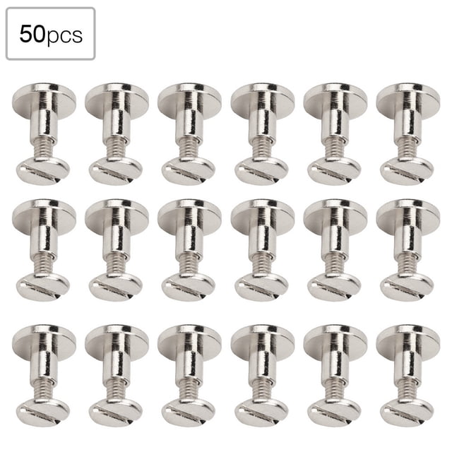 Metal Rivet Flat Head Rivet Binding Rivet Rivet Kit 50 Set 8mm Pure Copper Flat Head Rivets Leather Strap Screws Kit For Notebook Binding