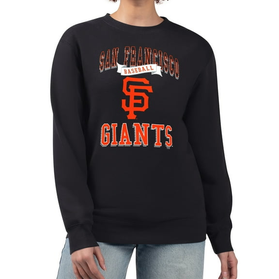 Women's G-III 4Her by Carl Banks Black San Francisco Giants Team Logo Graphic Tri-Blend Fleece Pullover Sweatshirt