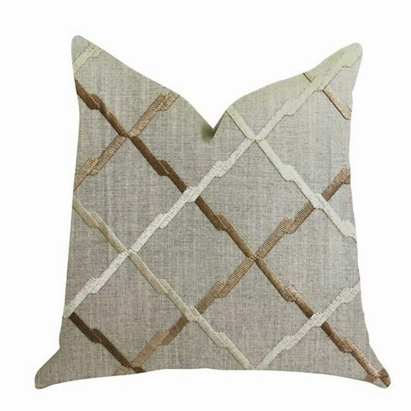 Urban Square Brown & Beige Luxury Throw Pillow, 22 x 22 in.