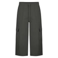 thumbnail image 7 of VBVC Women's Drawstring Cargo Capri Pants , Causal Summer Crop Trousers For Women , Ladies' Lightweight Y2K Pants with Pockets, Dark Gray , S-2XL, 7 of 7