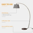 thumbnail image 5 of HOMCOM Arched Floor Lamp, Modern Standing Lamp with Foot Switch & Metal Base, Corner Reading Lamps Tall Pole Light for Office Bedroom Living Room, Grey, 5 of 9