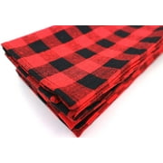 Gingham Check Plaid Towels Tenugui Kitchen Towels for Cleaning, Cooking, Decoration Towel (Red)