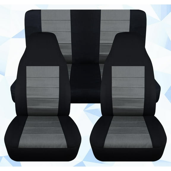 Designcovers FITS 1997-2002 Jeep Wrangler TJ SE/Sport/Sahara 2door Seat Covers Black and Charcoal