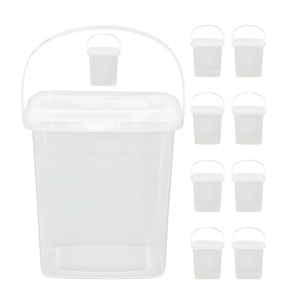 ACDANC 10 Pcs Ice Cream Bucket Dessert Cups Reusable Yogurt Bowls 1 Gallon Bucket with Lid Ice Cream Container