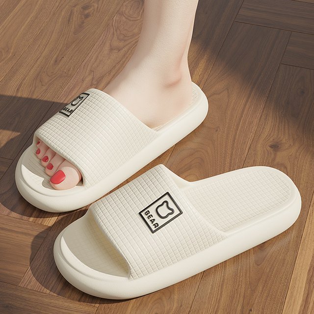 WDZKN Zapatillas de casa de verano para mujer, chanclas concisas de dibujos animados EVA, ligeras, planas, para interiores, baño, cómodas, Hotel, playa, toboganes Casuales