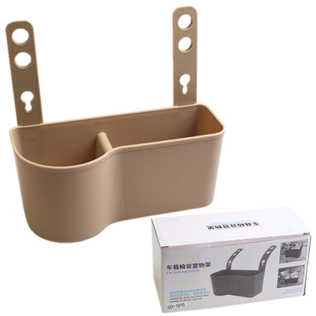 Soporte de almacenamiento para respaldo de asiento de automóvil Bote de basura Soporte para taza de agua Gran capacidad para bebidas Chips Cambiar teléfonos celulares Beige