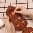 thumbnail image 3 of Owl-Shaped Guitar Pick Holder: Stylish Leather Case With 18 Slots For Musicians Brown, 3 of 9