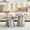 2-Piece Set - Gray, variant on Hi loPres 19.6" Gray Faux Marble Coffee Table, Modern MDF Circular Side Furniture for Living Room and Small Spaces