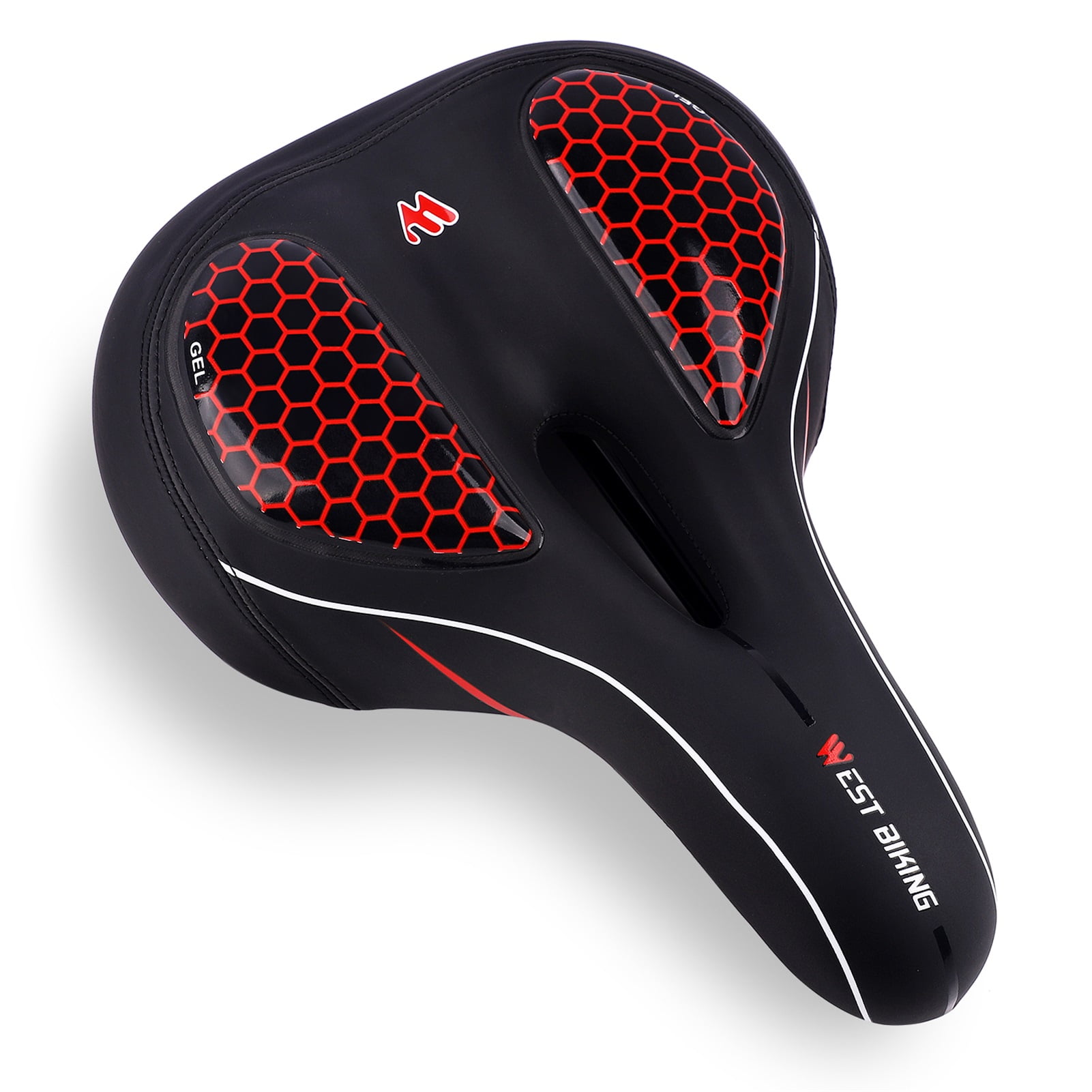 WEST BIKING Bike Gel Seat Cushion with Tail Light Comfortable Mountain