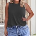 thumbnail image 2 of fatyb Plus Size Tank Tops for Women Round Neck Sleeveless T Shirts Loose Plain Summer Casual Blouses, 2 of 5