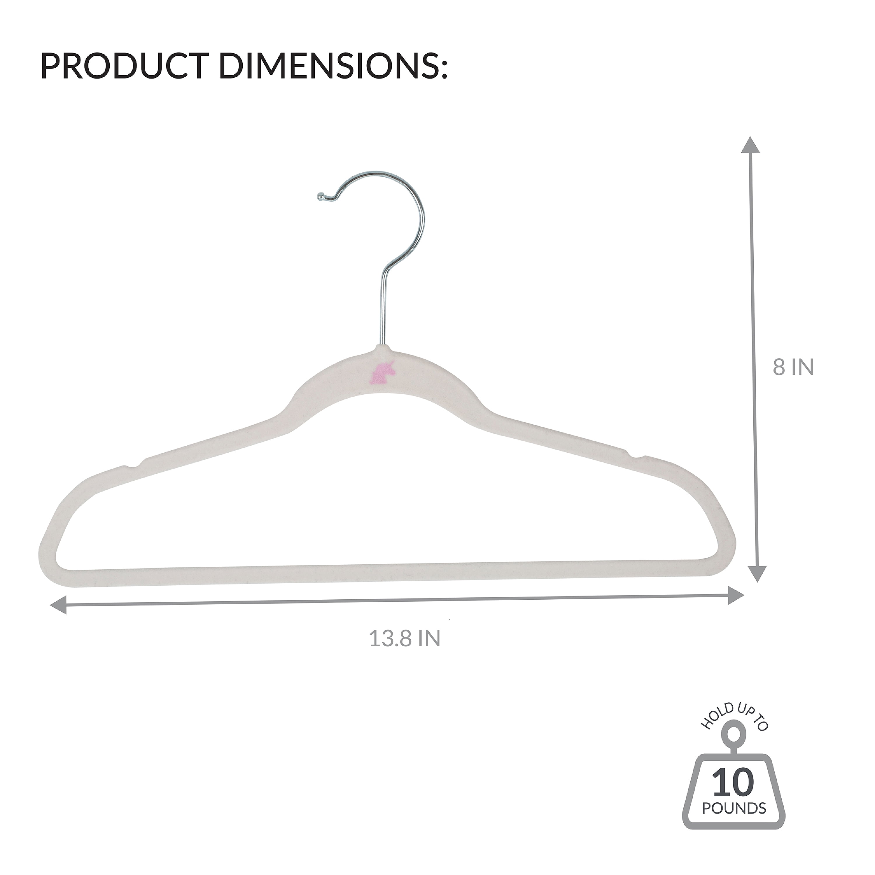 Simplify Kids 100 Pack Velvet Shirt Hangers in White