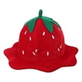 thumbnail image 4 of OOOUM Plush Funny Hat For Adults Fruits Shape Scalloped Brim Party Hat Holiday Gathering Festive Plush Hat Red, 4 of 6