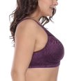 thumbnail image 4 of Bra Deyllo para mujer, cobertura total, talla grande, minimizador, color morado, 4 of 8