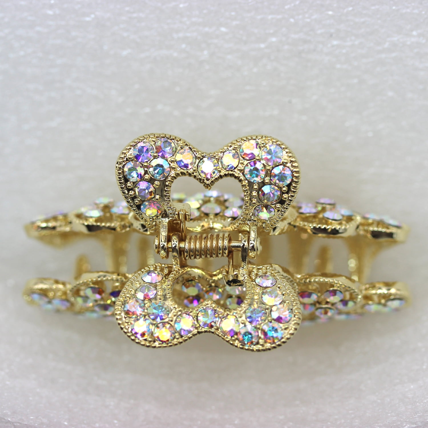 Faship Sparkling AB Rhinestone Crystal Floral Hair Claw Clips