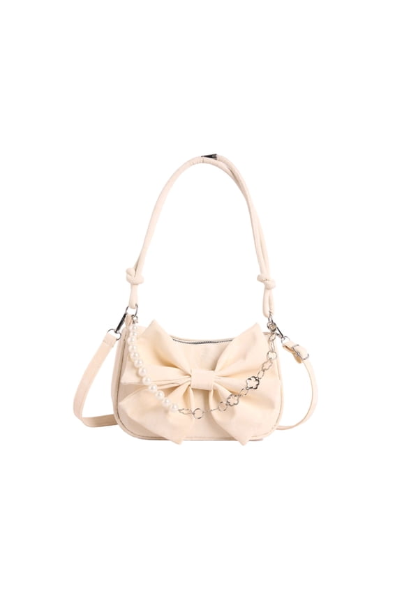 Bow Purse Cute Casual Crossbody Underarm Handbag for Women Daily Use