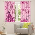 thumbnail image 4 of Rose Purple High Heel 30%-50% Blackout Curtains, Flowers Butterfly Curtains Eiffel Tower Paris Style Bedroom Curtains Fantasy Glitter Romantic Themed Princess Bedroom Decor Curtains,76"Wx45"L, 4 of 5