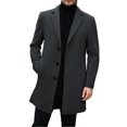 thumbnail image 2 of Slim Fit Short Anorak Coat Blend Peacoat Jacket For Men Autumn Winter Windproof Outdoor Casual Wear, 2 of 4