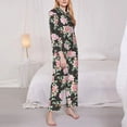 thumbnail image 3 of Lsque Rose Flowers Pattern Long Sleeve Pajama Set for Women - Soft 2-Piece Sleepwear and Loungewear Set with Pockets, Comfy Nightwear-Large, 3 of 7
