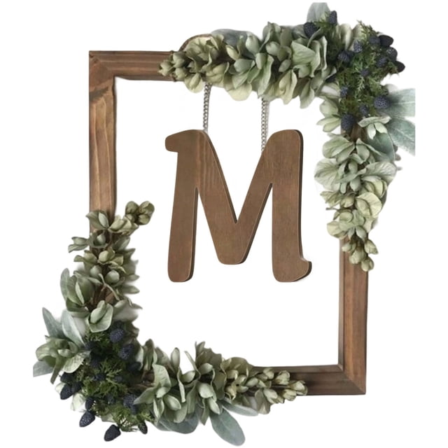 Corona de letras de madera para pared, salón, dormitorio, letrero decorativo con gancho y cuerda para crear palabras DIY