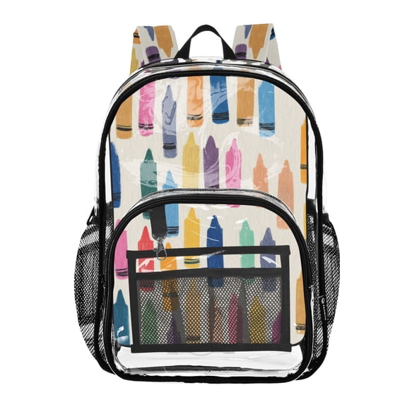 Clear Backpack 12L Large Capacity Transparent Waterproof Crayon Painting