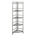 thumbnail image 1 of 5 Tier Folding Metal Corner Shelf With Black Finish, 1 of 2