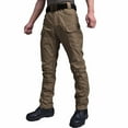 thumbnail image 2 of UVEASISHA Waterproof Cargo Pants for Men Big and Tall Fashion Work Pants Multi Pocket Stretch Hiking Travel Pants Relaxed Fit Casual Workout Trousers Brown 4XL, 2 of 4
